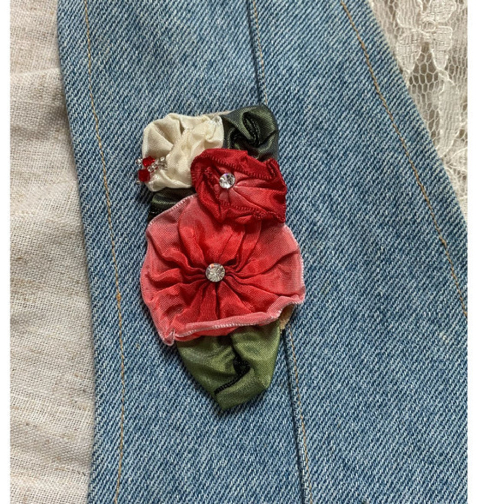 Vintage Denim Floral Painting‎ Vest - Picture 4 of 11